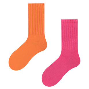 袜子女中筒袜配鲨鱼裤运动彩色舞蹈外穿潮袜春秋纯棉无骨薄款长袜