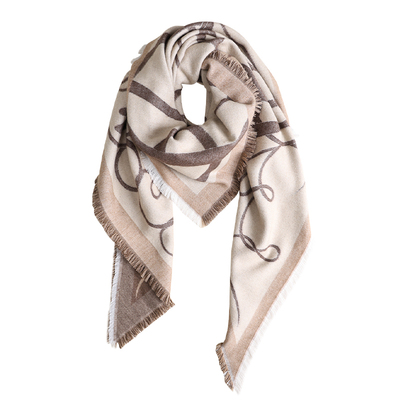 双马头精纺羊毛三角巾围巾女冬季