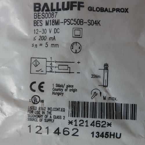 议价全新原装正品BALLUFF巴鲁夫BES0087 BES M18MI-PSC50B-S04K