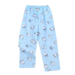 儿童睡裤男春夏纯棉长裤宽松薄款春秋纱布全棉男童女童空调家居裤