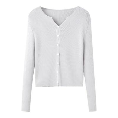 TKYSHOP单排扣V领针织开衫