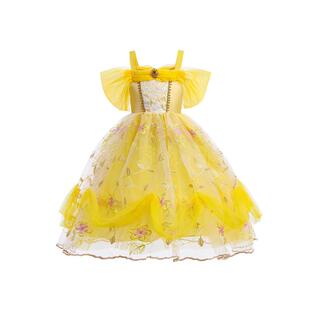 万圣节贝尔公主蓬蓬裙儿童礼服美女与野兽女童裙贝儿公主服装套装