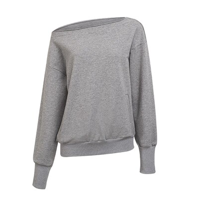 ADoOr斜肩薄款长袖卫衣