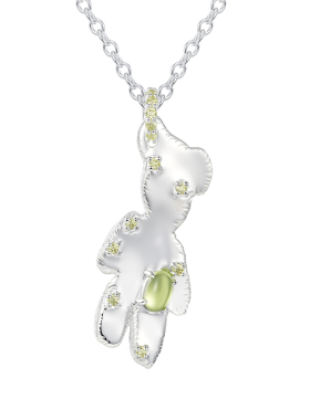 YVMIN尤目 变形小熊项链925银饰设计感锁骨链生日礼物新品