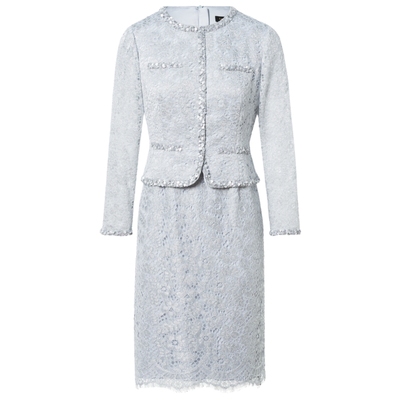 La Koradior拉珂蒂秋季新款假两件香风连衣裙蕾丝镂空中长裙子女