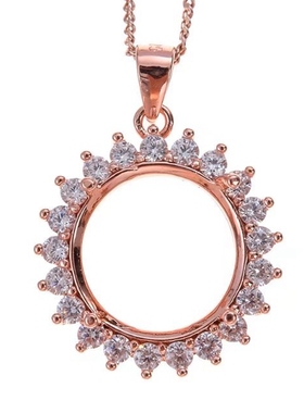 s925戴妃款圆形银吊坠