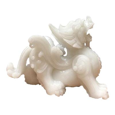 天然玉石貔貅摆件招财白玉皮丘