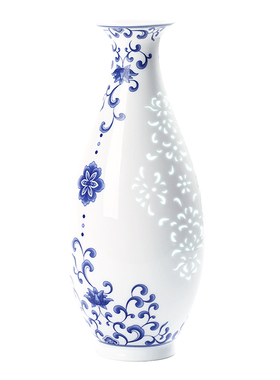 景德镇旗舰店陶瓷青花玲珑花瓶