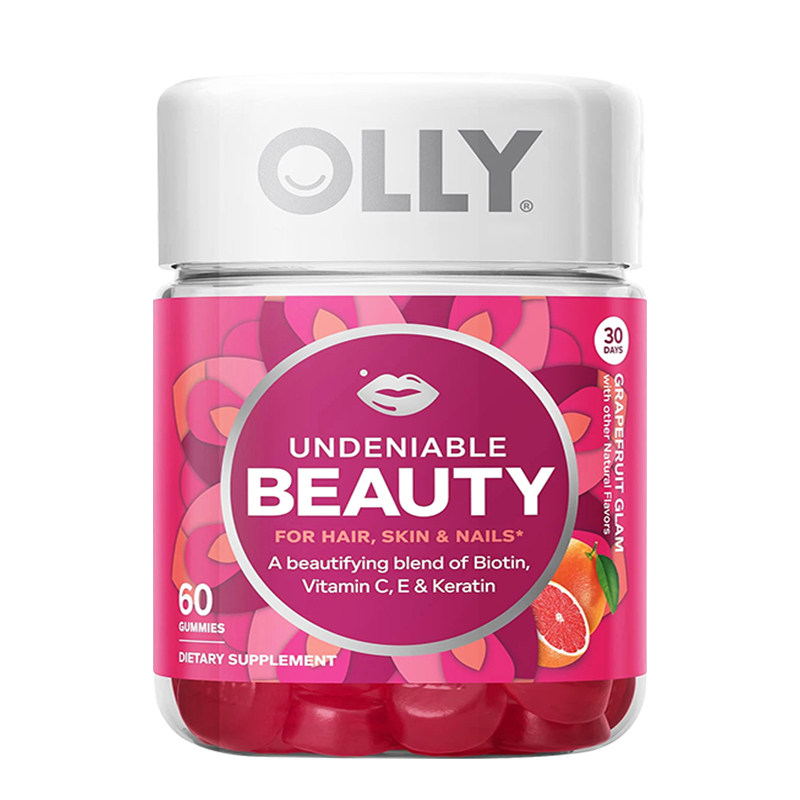OLLY维生素CE护发护甲软糖beauty角蛋白生物素60粒美颜定制罐颗粒