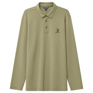 NAUTICA/诺帝卡男装秋季棉混纺柔软透气休闲长袖POLO衫T恤KC3414
