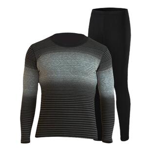 浪莎时尚条纹加厚加绒保暖内衣套装男士爸爸中老青年人冬季秋衣裤