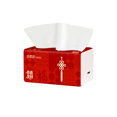 420张新年红大包抽纸餐巾纸整箱批发加厚卫生纸面巾纸五层擦手纸