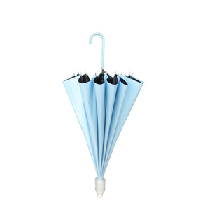 自动伞长柄16骨直杆男复古双人弯柄黑胶防晒防水套晴雨伞定制logo