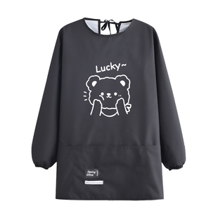 短款小个子罩衣防水防油工作服定制印字上班围裙男女款干活罩衣