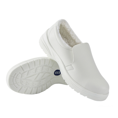 白色防静电安全鞋加绒棉鞋冬季保暖防砸钢头工作鞋食品车间洁净鞋