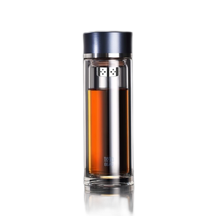 天福茗茶 醇享玻璃双层杯 彼物高档家用耐热茶具水杯茶杯泡茶过滤