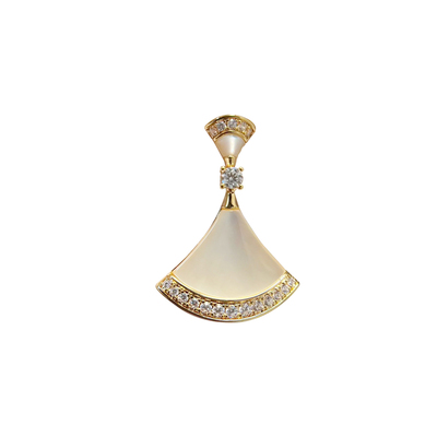 明星同款小扇子项链女18K不掉色