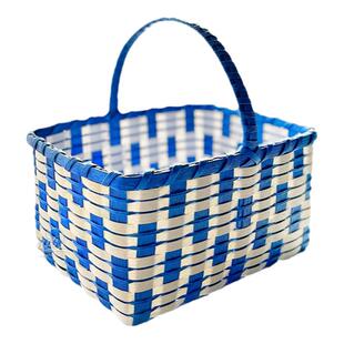 双色方形提篮手工DIY材料包宽纸藤纸绳编织套餐学生手工课送教程