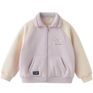 戴维贝拉儿童加绒外套厚2026冬装新款男童女童上衣童装棒球服夹克