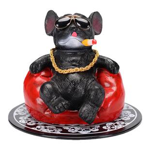 创意招财汽车树脂摆件狗车内载个性装饰用品网红恶霸犬保平安男女