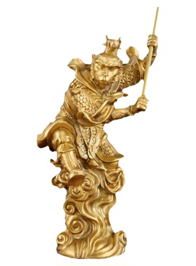 纯黄铜齐天大圣摆件生肖猴铜猴孙悟空家用客厅玄关装饰办公室礼品