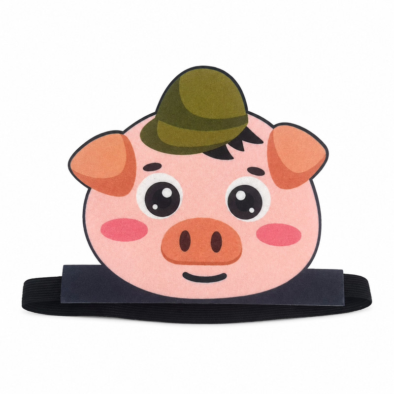 三只小猪大灰狼毛毡演出表演头饰