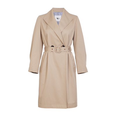 婉甸2026春季新品卡其色系腰带中长款休闲外套风衣女1251B01SX2