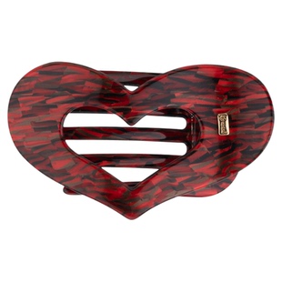 KRRAMEL弧形扁平抓夹醋酸发夹后脑勺盘发不硌头高级感红色发夹