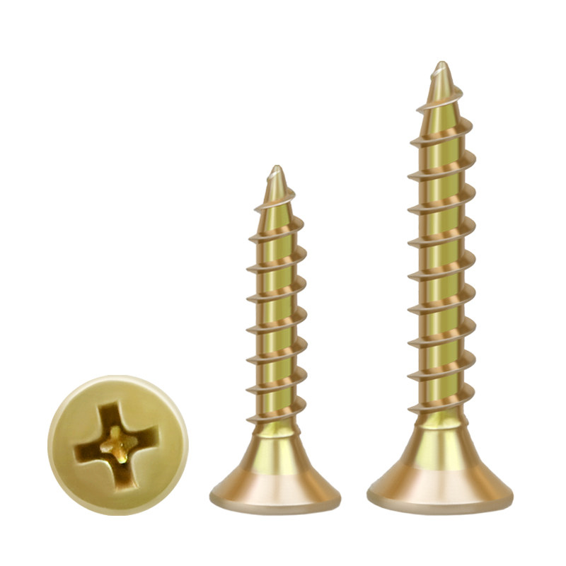 沪心高强度纤维板钉加硬彩锌十字平头自攻螺丝木螺丝墙板钉M4M5M6