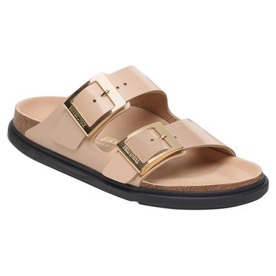 BIRKENSTOCK勃肯漆皮双带拖鞋