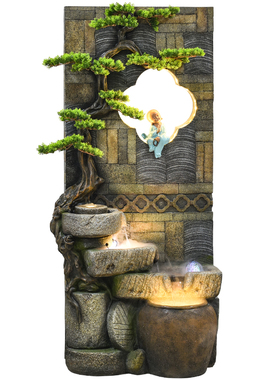 落地水幕墙假山喷泉屏风隔断客厅