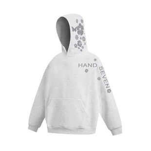 HandSeven美式秋冬帽子花卉刺绣连帽卫衣宽松潮流百搭休闲帽衫