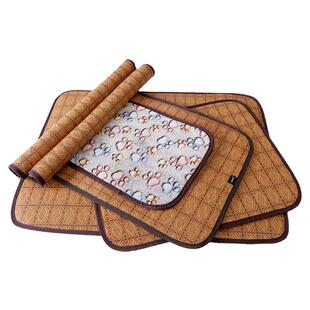 狗狗凉垫小狗睡觉专用双面凉席宠物四季通用可水洗夏季草席狗笼垫