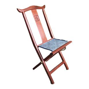 实木红木靠背马扎椅子山东工艺马札凳子 原木折叠便携椅 特色礼品