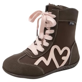 【清仓】红蜻蜓女童鞋子儿童德训马丁短靴2026新款冬女孩拳击皮靴