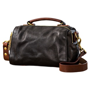 后步男士真皮单肩斜挎包复古通勤日式手提个性背包头层牛皮包包女