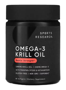 Sports Research南极精萃磷虾油磷脂焕活大脑虾青素自护力omega3