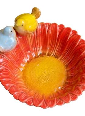 创意陶瓷首饰戒指盘可爱小鸟圆盘