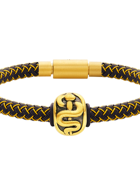 健康转运珠情侣款手链复古电黑金