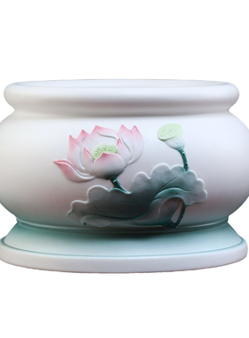 高档陶瓷莲花香炉室内家用供佛