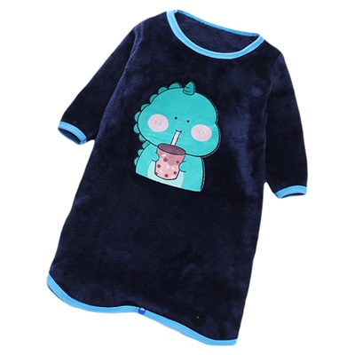 儿童冬季睡袍睡衣长款护肚