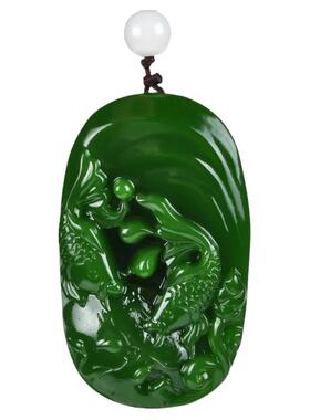 玉翡缘新疆籽料连年有余手把件