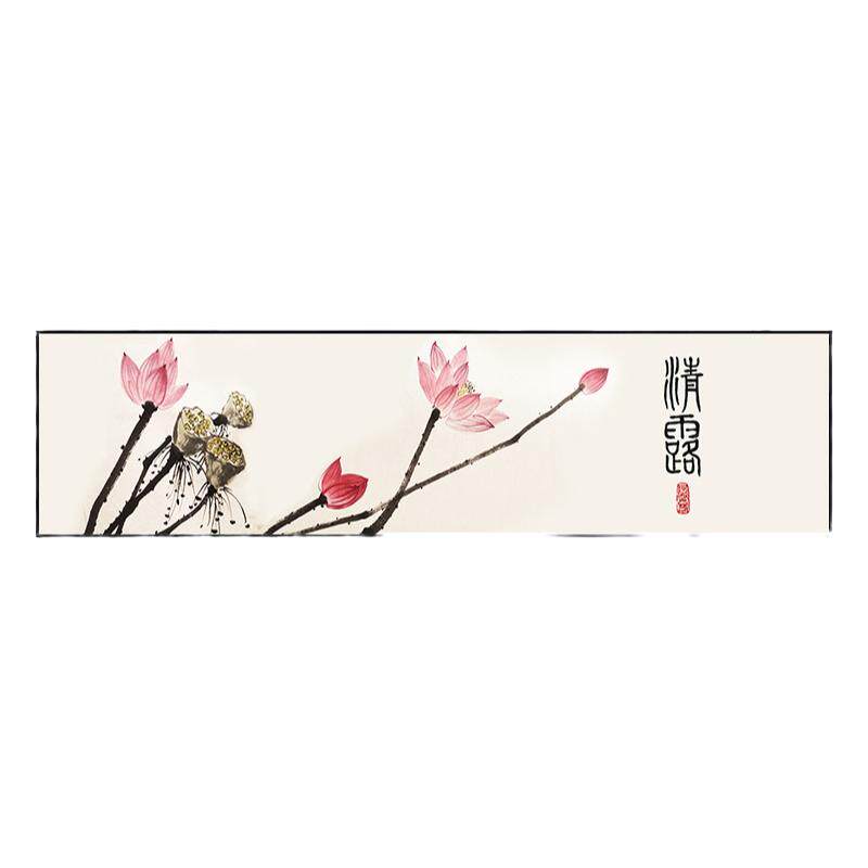 荷花新中式卧室装饰画床头挂画茶室主卧客厅禅意沙发房间背景墙壁