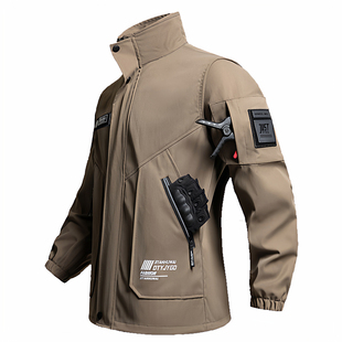 耐磨工作服套装男户外冲锋衣工地建筑汽修厂服耐脏防撕裂劳保服装