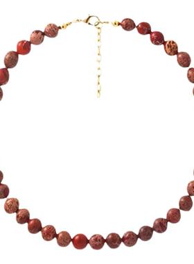网红同款红色帝皇石串珠项链配饰