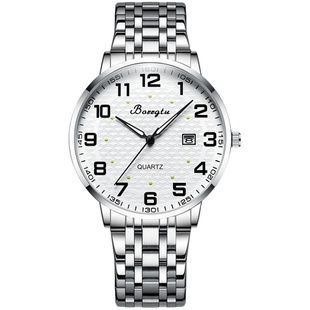 大数字中老年人手表防水老人男女士夜光松紧可调弹簧带爸妈石英表