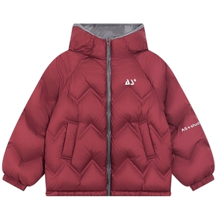 男童冬季撞色90安心绒防水羽绒服2025新款儿童中学生防寒连帽外套