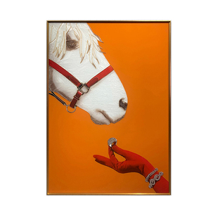 手工掐丝琉璃珐琅彩画现代轻奢玄关画装饰画客厅走廊过道竖版挂画