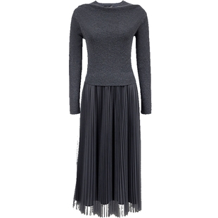 Vero Moda连衣裙2025冬季新款含绵羊毛桑蚕丝套装中长裙32547D002