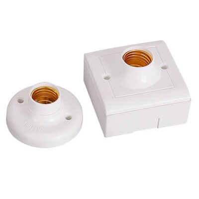 E27E14灯座螺口吊灯线明暗装灯座转换灯头底座带开关插头座吸顶